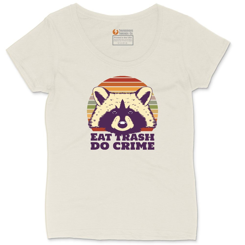 Eat Trash Do Crime Ladies Curvy Tee - Natural Heather