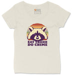 Eat Trash Do Crime Ladies Curvy Tee - Natural Heather