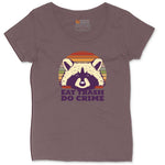 Eat Trash Do Crime Ladies Curvy Tee - Sangria Blackout