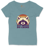 Eat Trash Do Crime Ladies Curvy Tee - Surf Blackout