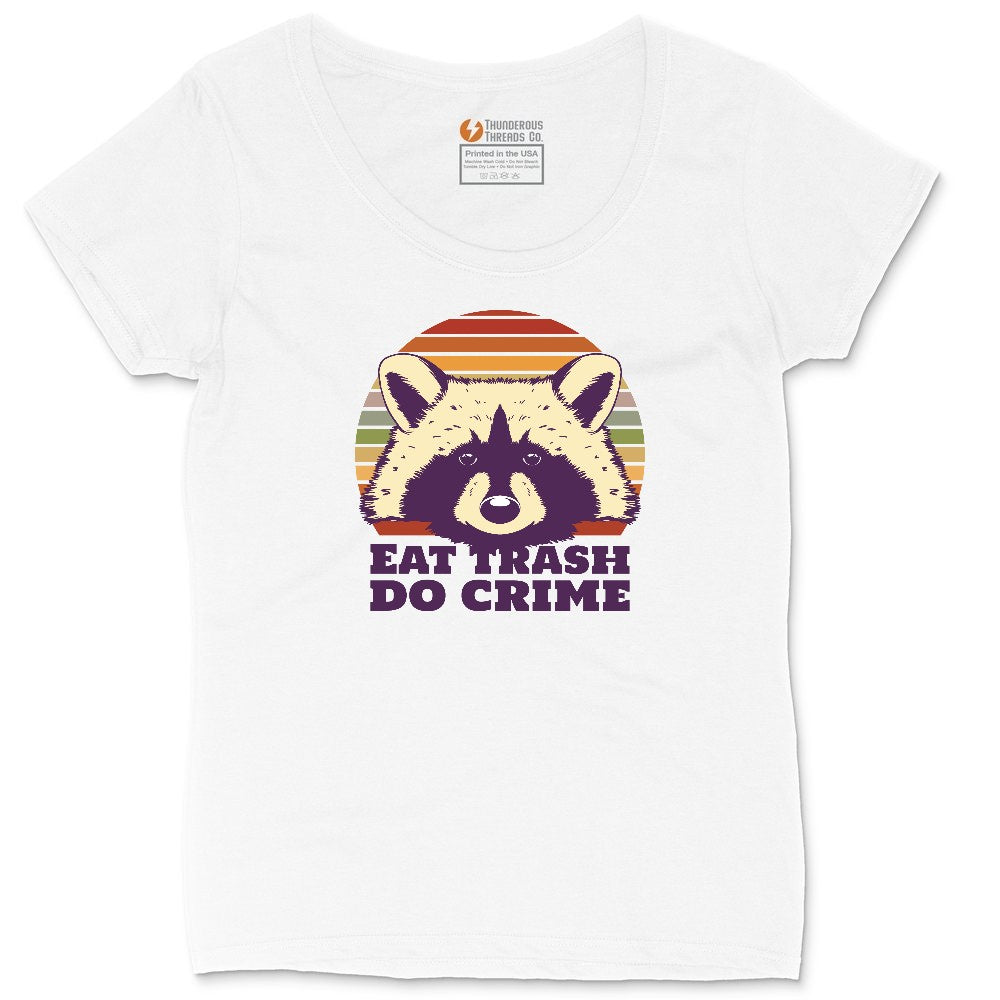 Eat Trash Do Crime Ladies Curvy Tee - White