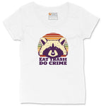 Eat Trash Do Crime Ladies Curvy Tee - White