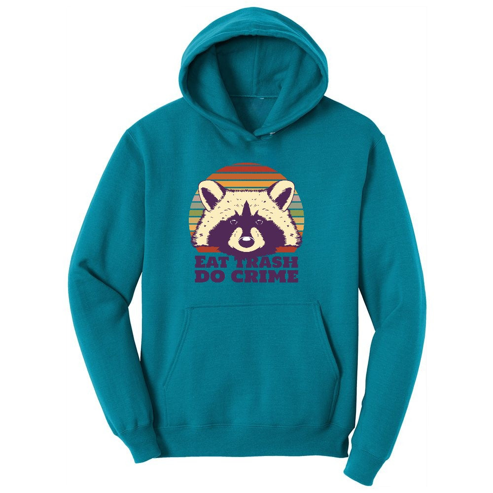 Eat Trash Do Crime Ladies Hoodie - Teal