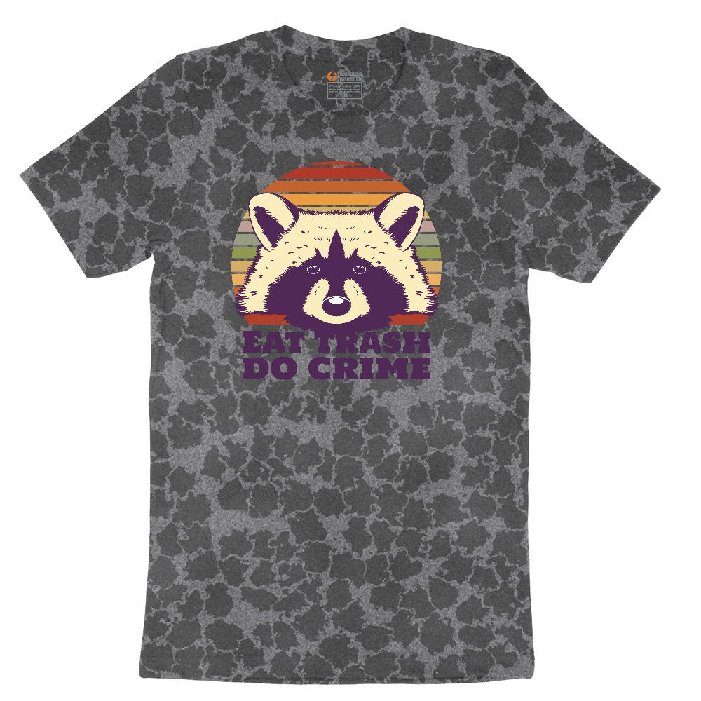 Eat Trash Do Crime Ladies Short Sleeve Tee - Black Leopard