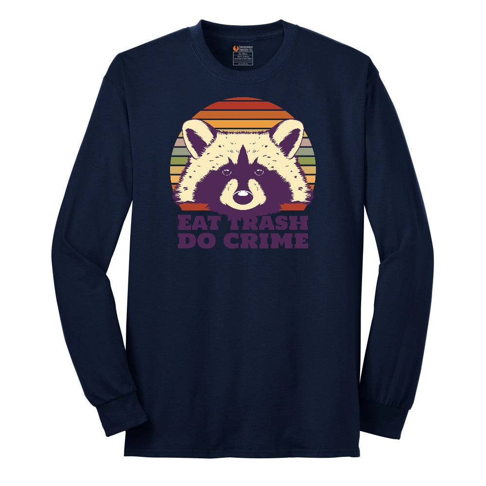 Eat Trash Do Crime Long Sleeve Tee - Navy