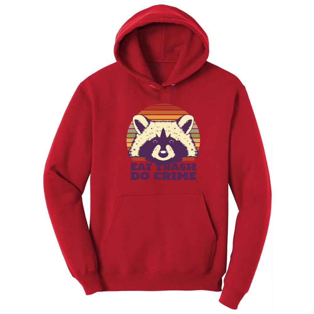 Eat Trash Do Crime - Mens & Ladies T-Shirt Hoodie - Red