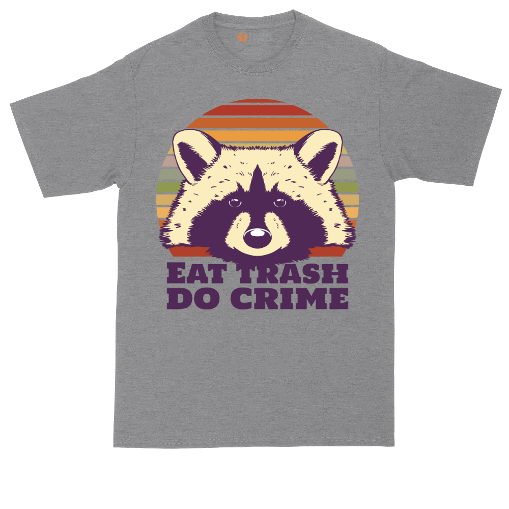 Eat Trash Do Crime tall t-shirt for men in Athletic Heather