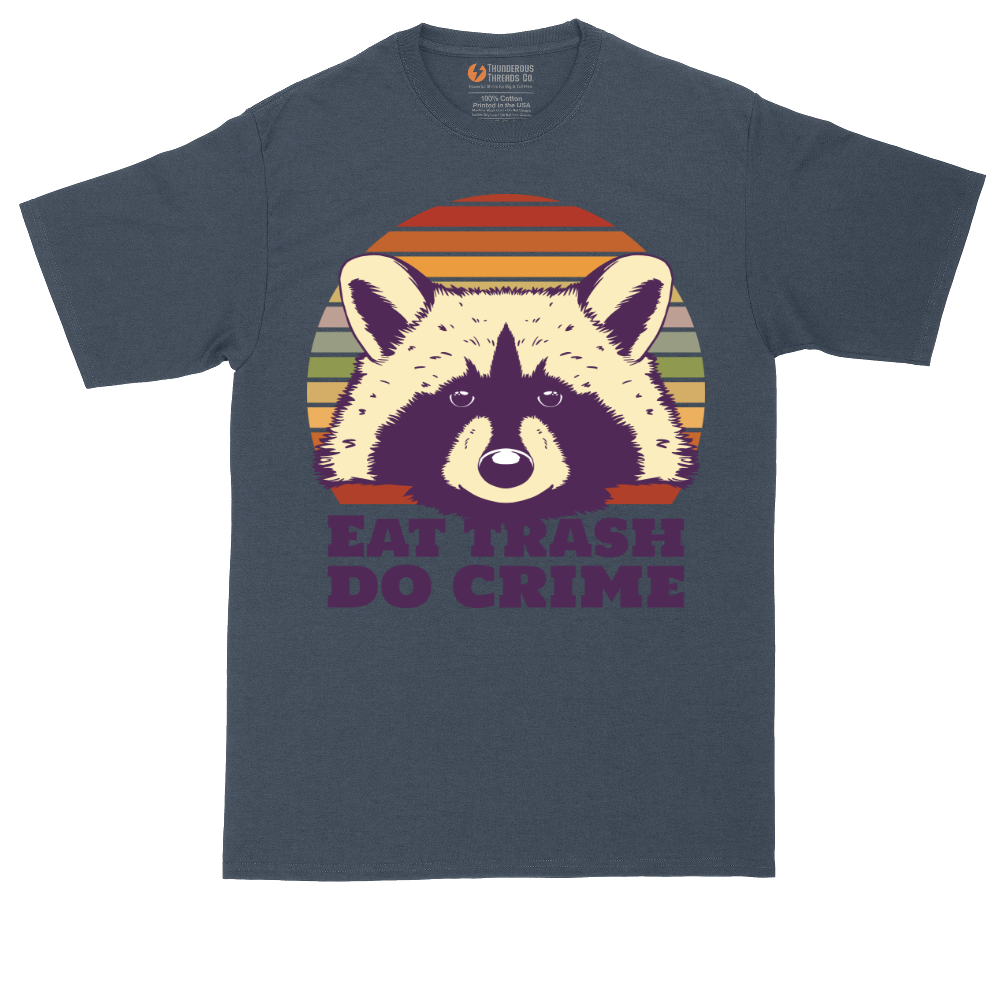 Eat Trash Do Crime tall t-shirt for men in Heather Navy