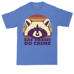 Eat Trash Do Crime tall t-shirt for men in Heather Royal