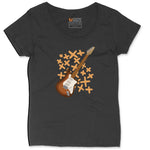 Electric Guitar Ladies Curvy Tee - Black