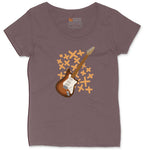 Electric Guitar Ladies Curvy Tee - Sangria Blackout