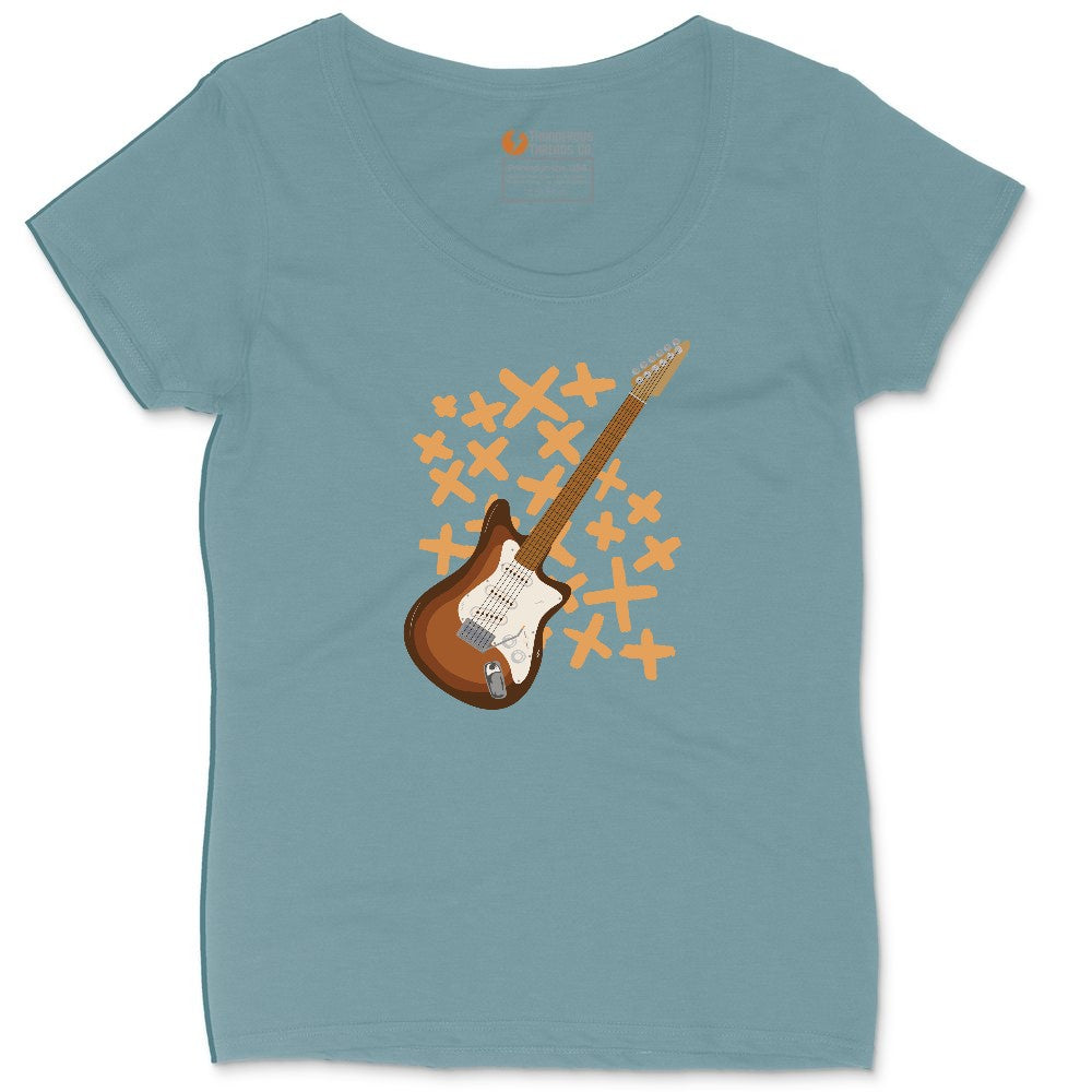 Electric Guitar Ladies Curvy Tee - Surf Blackout