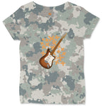 Electric Guitar Ladies Curvy Tee - Vintage Camo