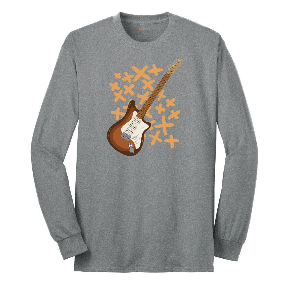 Electric Guitar Long Sleeve Tee - Athletic Grey