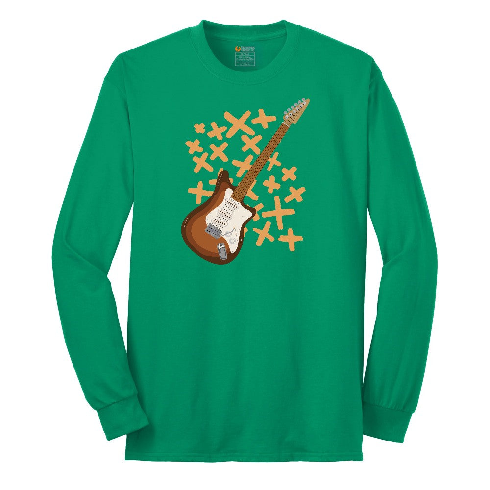 Electric Guitar Long Sleeve Tee - Kelly Green