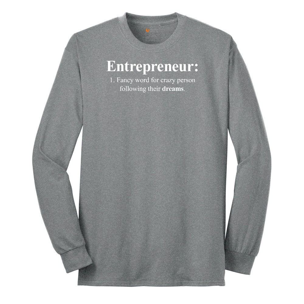 Entrepreneur Long Sleeve Tee - Athletic Grey