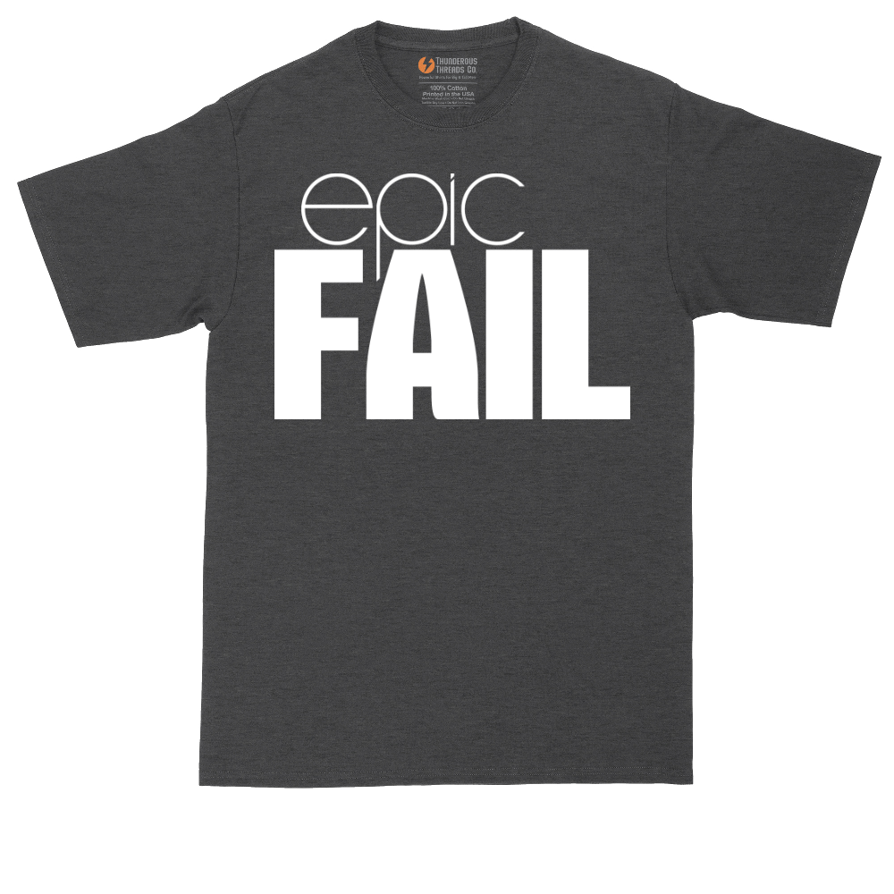 Epic Fail tall t-shirt for men in Dark Heather Grey