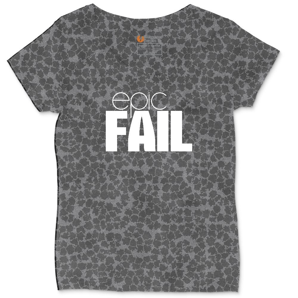Epic Fail Ladies Curvy Tee - Black Leopard