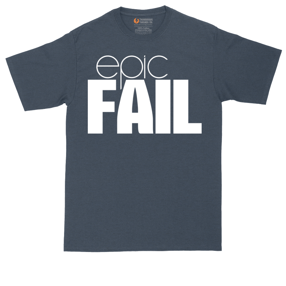 Epic Fail tall t-shirt for men in Heather Navy