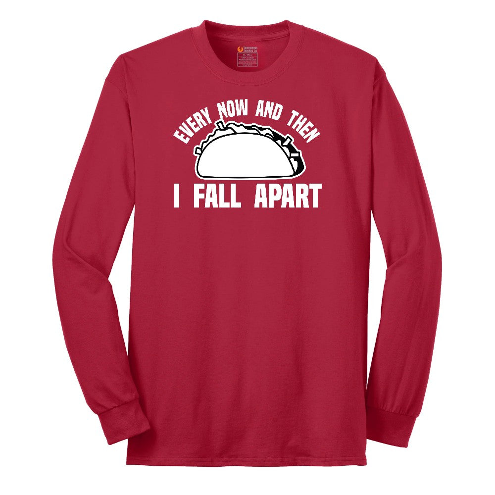 Every Now and Then I Fall Apart Long Sleeve Tee - Red