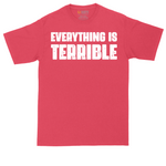 Everything is Terrible tall t-shirt for men in Heather Red