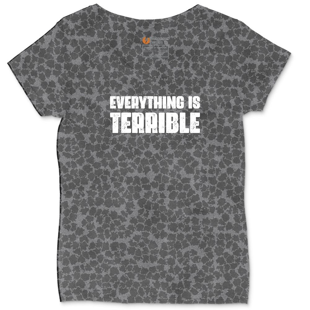 Everything is Terrible Ladies Curvy Tee - Black Leopard