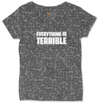 Everything is Terrible Ladies Curvy Tee - Black Leopard