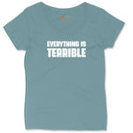 Everything is Terrible Ladies Curvy Tee - Surf Blackout