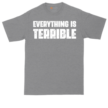 Everything is Terrible tall t-shirt for men in Heather Navy