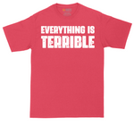 Everything is Terrible tall t-shirt for men in Heather Red