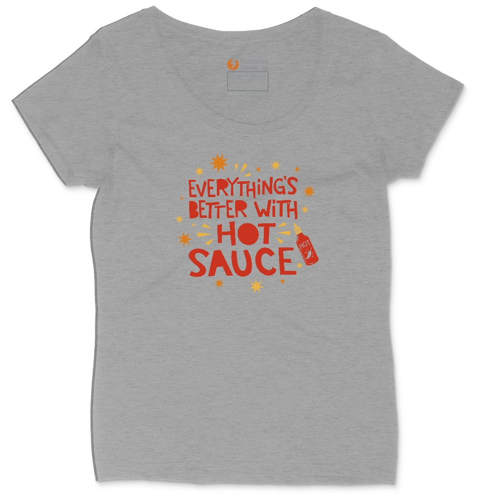 Everythings Better with Hot Sauce Ladies Curvy Tee - Granite Heather