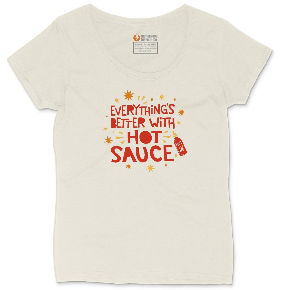 Everythings Better with Hot Sauce Ladies Curvy Tee - Natural Heather
