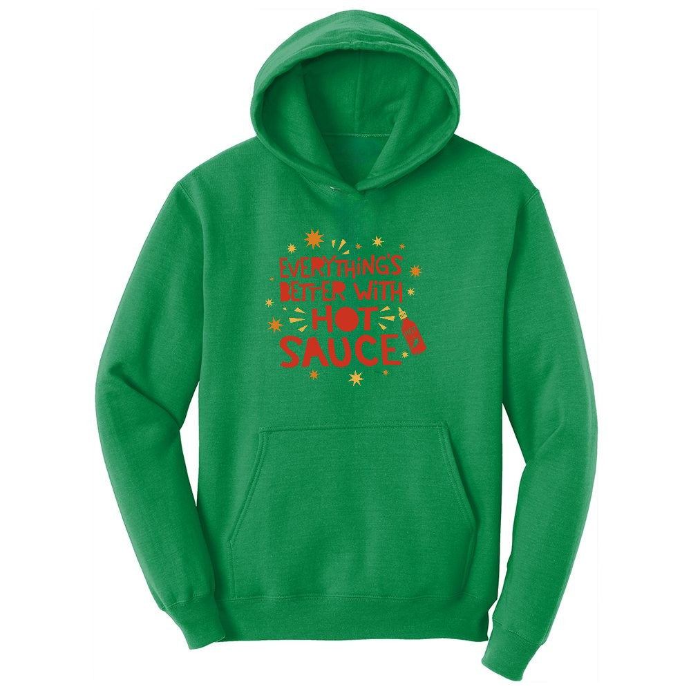 Everythings Better with Hot Sauce Ladies Hoodie - Kelly Green
