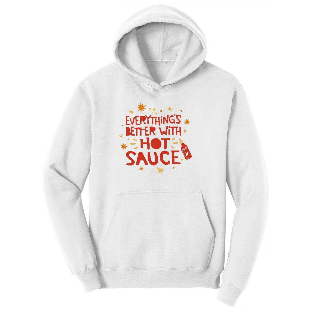 Everythings Better with Hot Sauce Ladies Hoodie - White