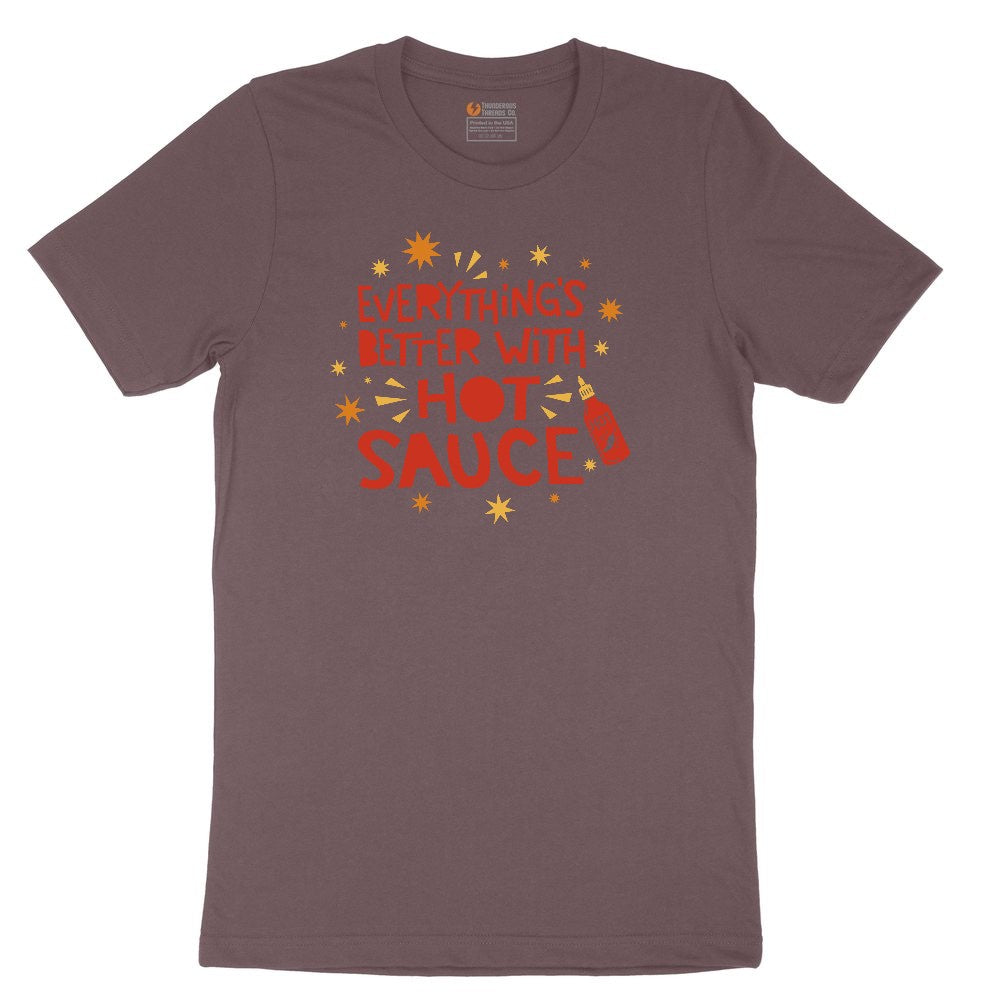 Everythings Better with Hot Sauce Ladies Short Sleeve Tee - Sangria Blackout