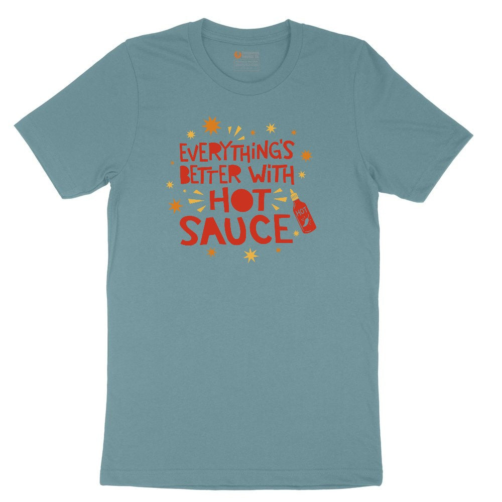 Everythings Better with Hot Sauce Ladies Short Sleeve Tee - Surf Blackout