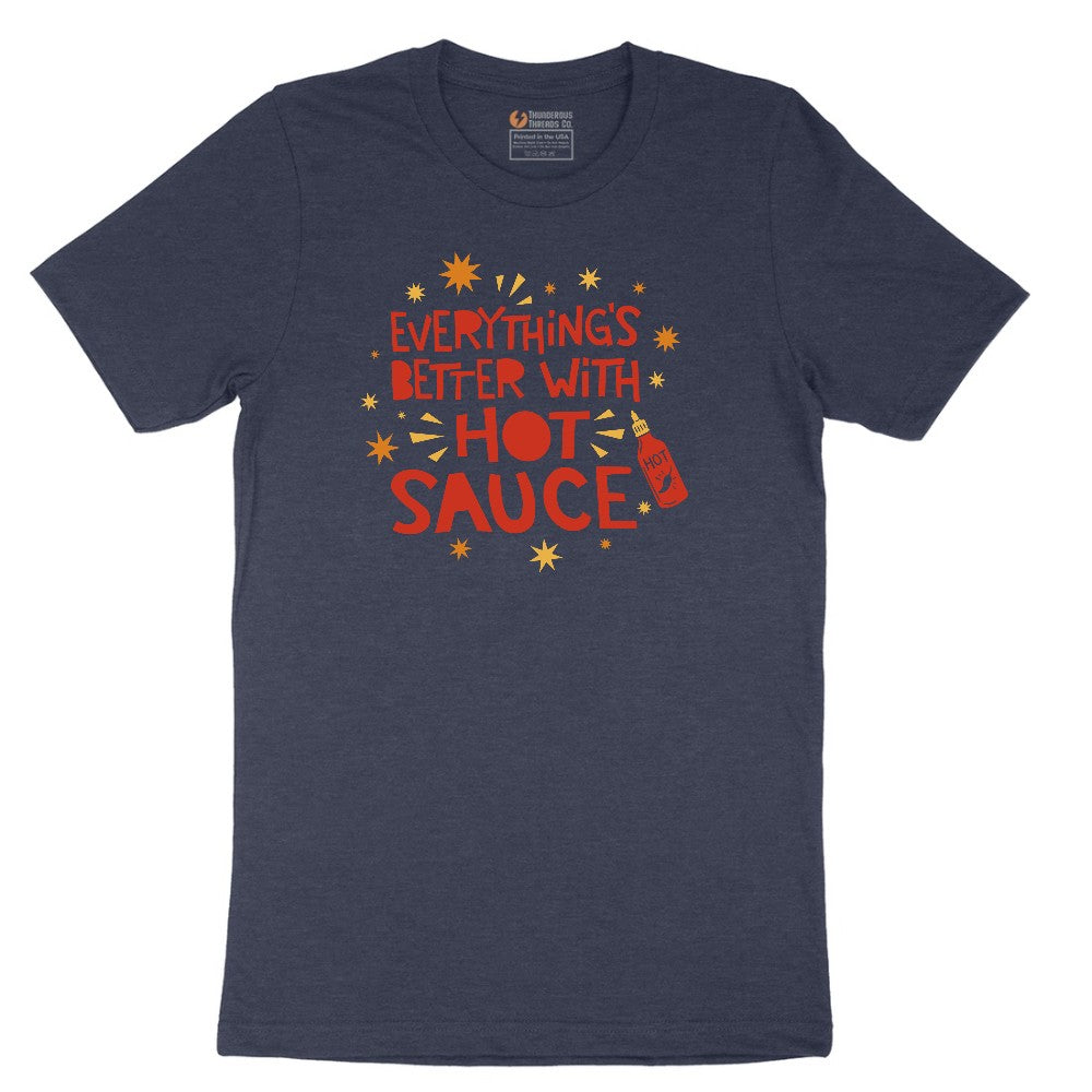 Everythings Better with Hot Sauce Short Sleeve Tee - Heather Navy