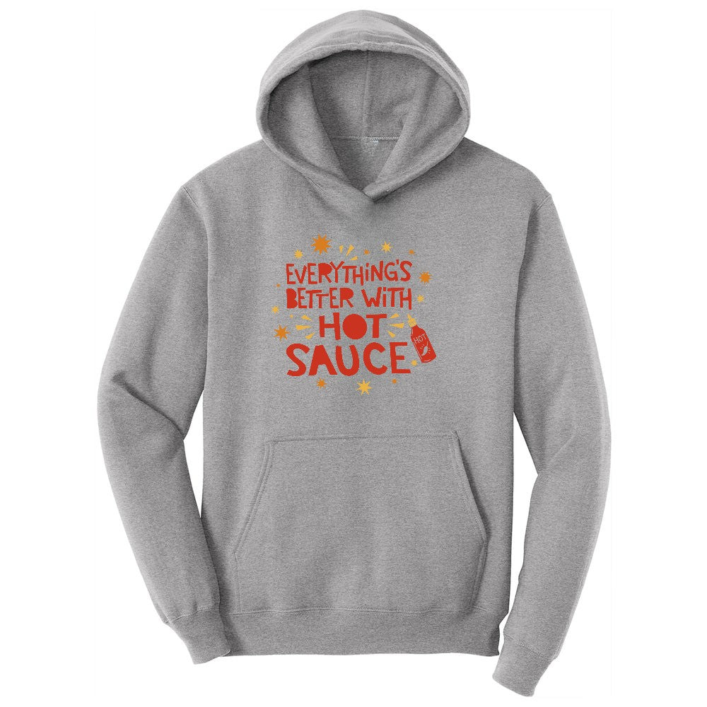 Everythings Better with Hot Sauce Toddler Hoodie - Athletic Heather