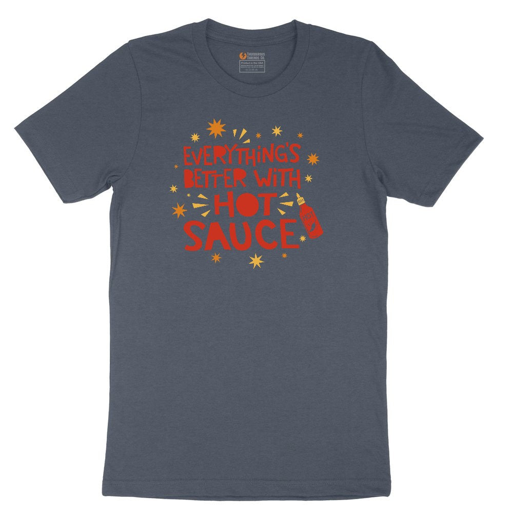 Everythings Better with Hot Sauce Toddler Short Sleeve Tee - Heather Navy