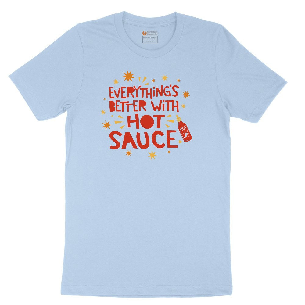 Everythings Better with Hot Sauce Toddler Short Sleeve Tee - Light Blue