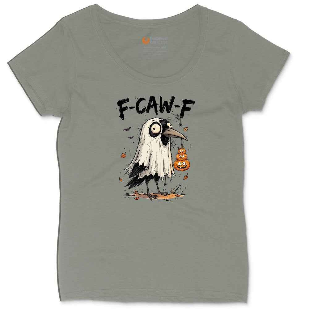 F Caw F Ladies Curvy Tee - Bamboo Blackout