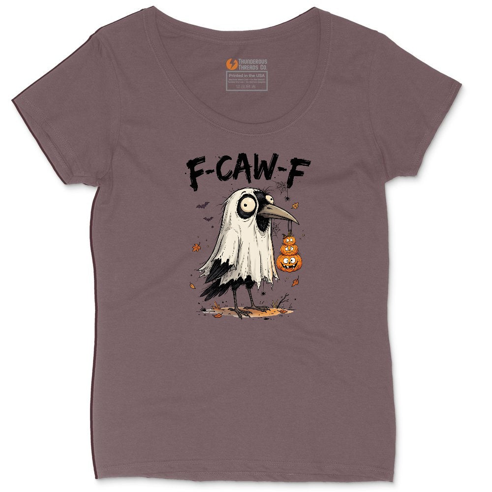 F Caw F Ladies Curvy Tee - Sangria Blackout
