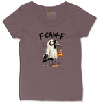 F Caw F Ladies Curvy Tee - Sangria Blackout