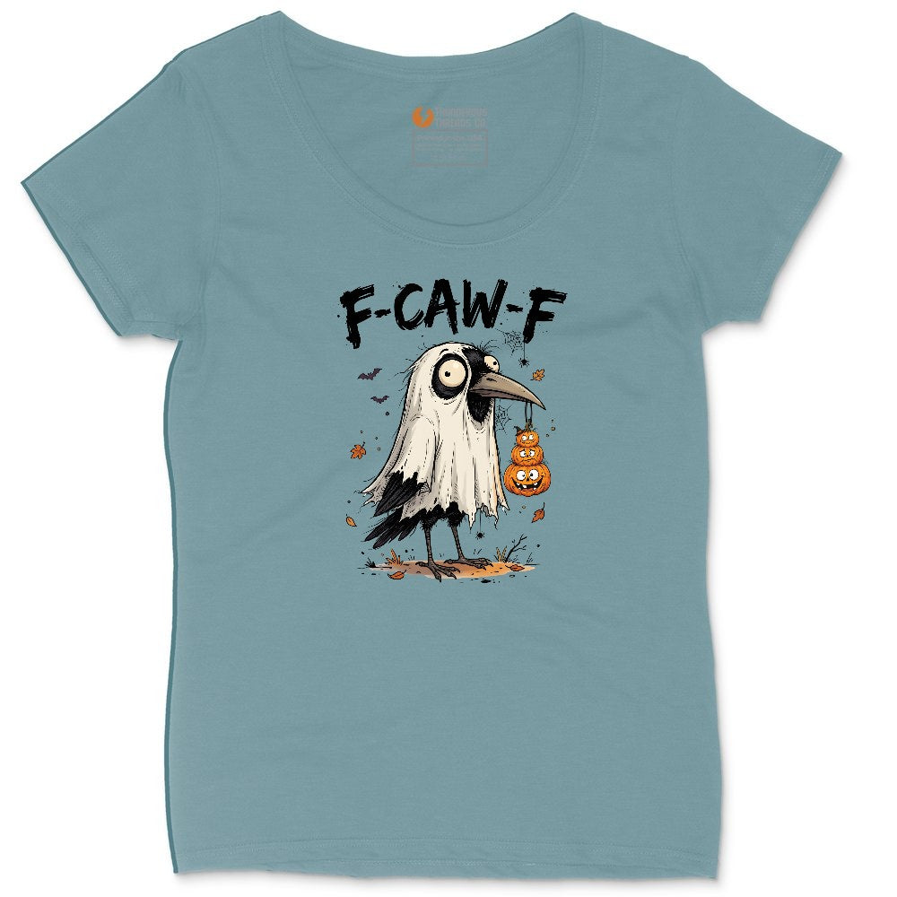 F Caw F Ladies Curvy Tee - Surf Blackout