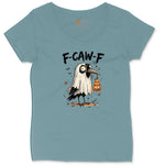 F Caw F Ladies Curvy Tee - Surf Blackout