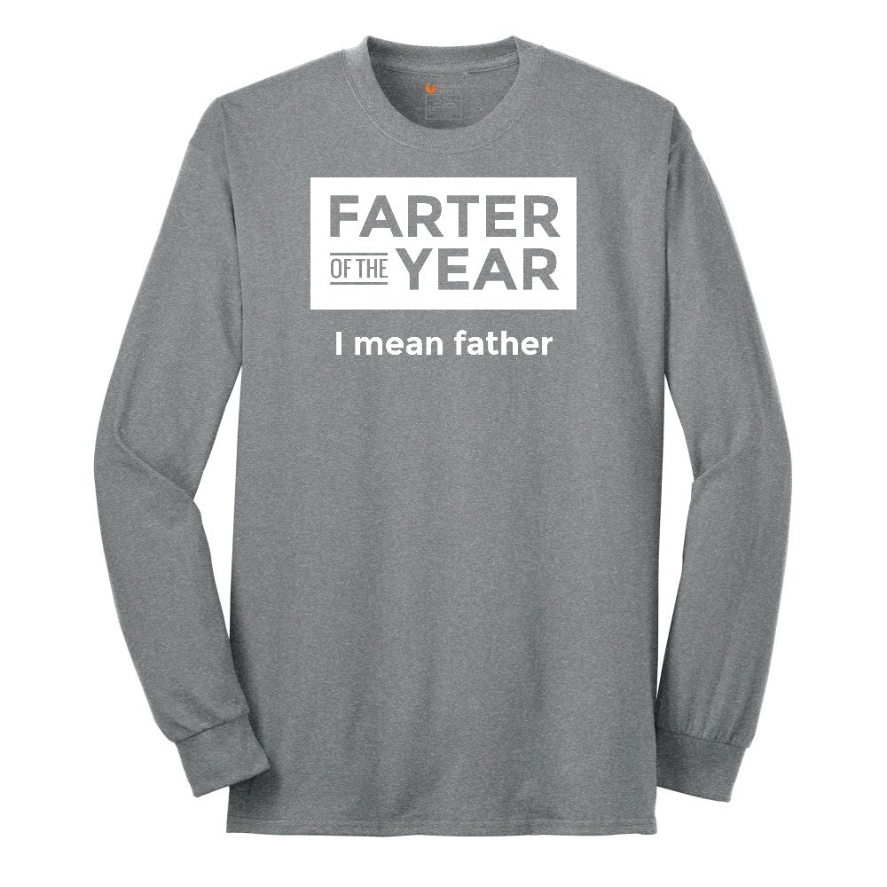 Farter of the Year Long Sleeve Tee - Athletic Grey