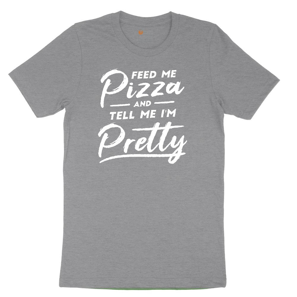 Feed Me Pizza and Tell Me I'm Pretty Youth Short Sleeve Tee - Athletic Heather