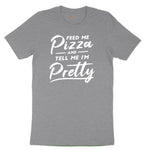 Feed Me Pizza and Tell Me I'm Pretty Youth Short Sleeve Tee - Athletic Heather