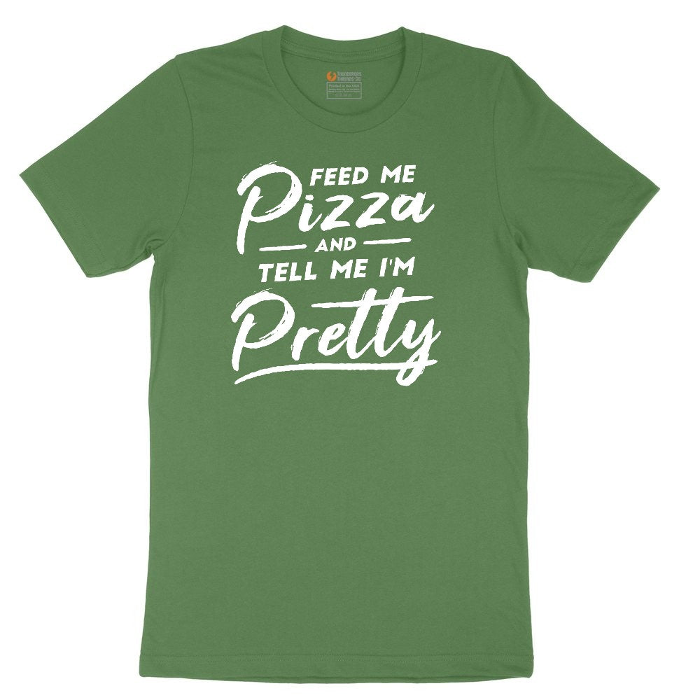 Feed Me Pizza and Tell Me I'm Pretty Youth Short Sleeve Tee - Athletic Kelly