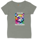 Feeling Meowtastic Cat Design Ladies Curvy Tee - Bamboo Blackout